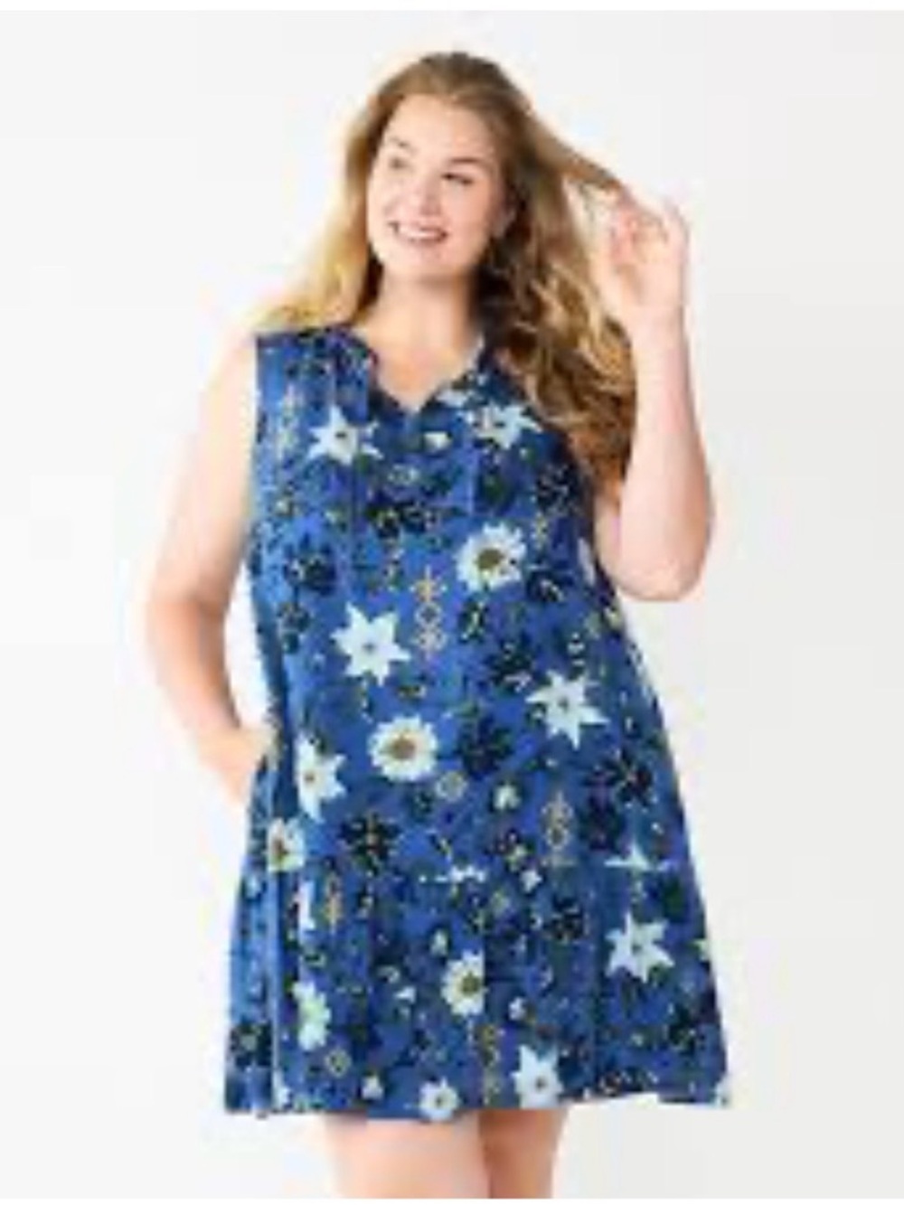Sonoma tiered linen-blend dress size 3X - Picture 2 of 9